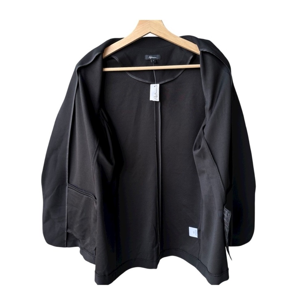 Reitmans Blazer Jacket Coat Black Open Front Notched Lapel Business Preppy Sz 12 - Picture 5 of 5